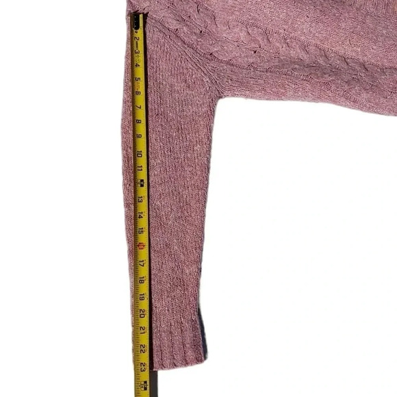 L.L. Bean Button Up Womens Wool & Cotton Blend Pink Knit Cardigan Size M-Regular - Picture 3 of 9